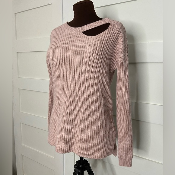 ALYA Cut Out Pink Sweater  Size Small - Picture 1 of 10